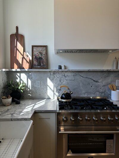 Decorated kitchen corner in Twin Cities vintage home