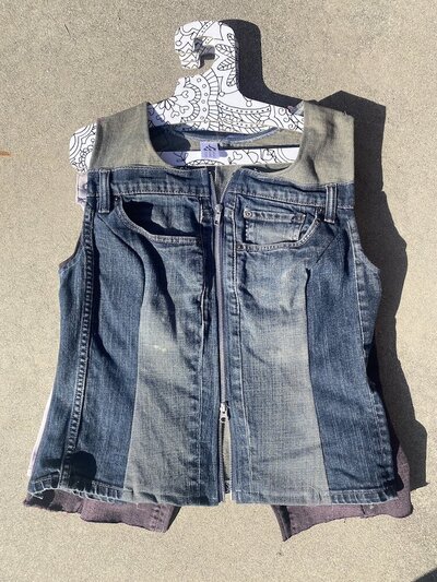 Anahiem Queen wearing Upcycle Bustier Vest