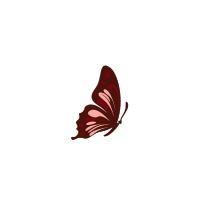 Red butterfly indicating the next button for Elyana Studio Showit Website branding