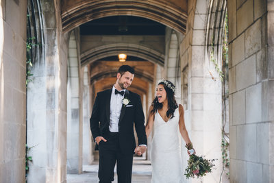 Bride and groom portraits before their wedding reception at the Drake Hotel in Chicago