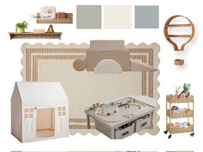 Concept board created by KSC Interiors for a nursery room.