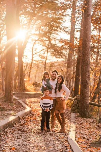 Family on a trail near Chattanooga in the fall