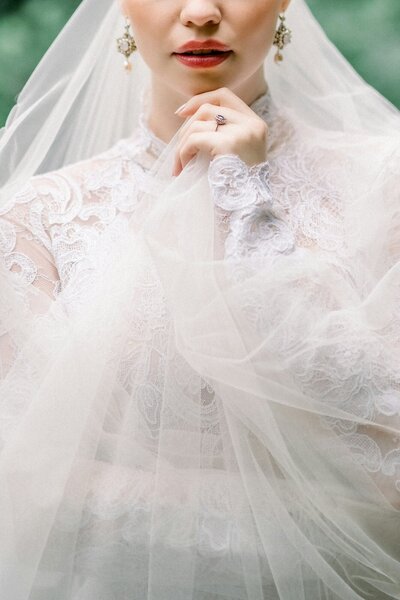 elegant intimate wedding in greece bridal detail