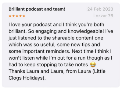 review for jfdi with the two lauras podcast for social media managers. 