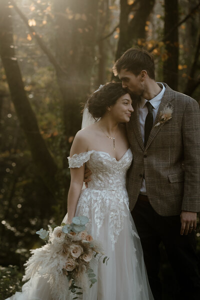 Outdoor wedding photography at a woodland wedding in Cornwall