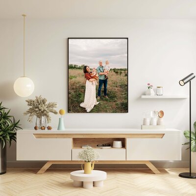 framed photo of family cuddling kids at sunset in Springfield MO