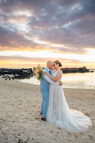 a black sand beach elopement on the Big Island of Hawaii