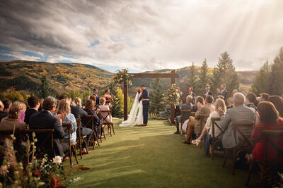 Beautiful Lighting for this couple's wedding in Vail, Colorado.