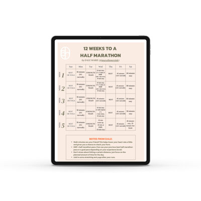 Half Marathon Training Plan by Dale Marie