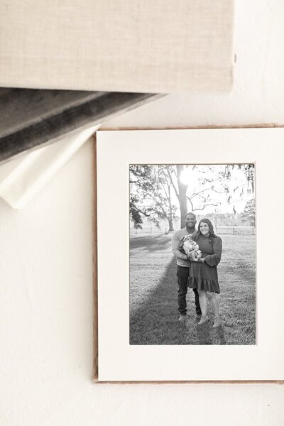 Framed portrait of family by Savannah family photographer Tiffany Bradley