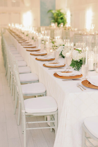 indoor wedding tablescape designed by wedding planner in Tampa