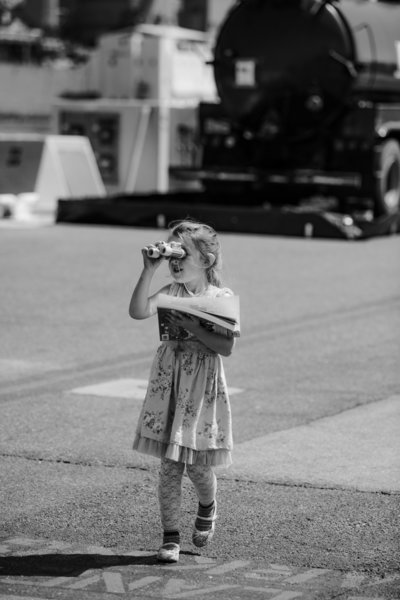 Child waits for her father to come home  from deployment in Mayport Homecoming