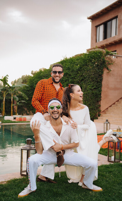 Bride and Groom with Friend
