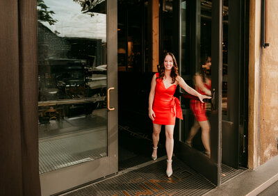 Professional dating photographer capturing a confident client for Bumble, Hinge, and Tinder in the Twin Cities.