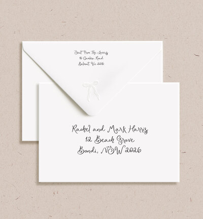 Big Love printed envelope in almond and black