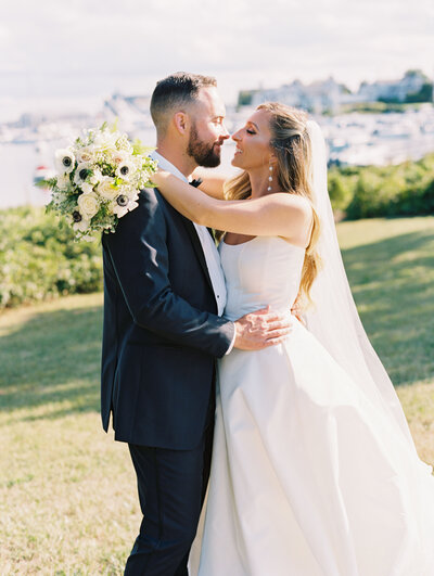Colorful bridal bouquet for a New Hampshire wedding