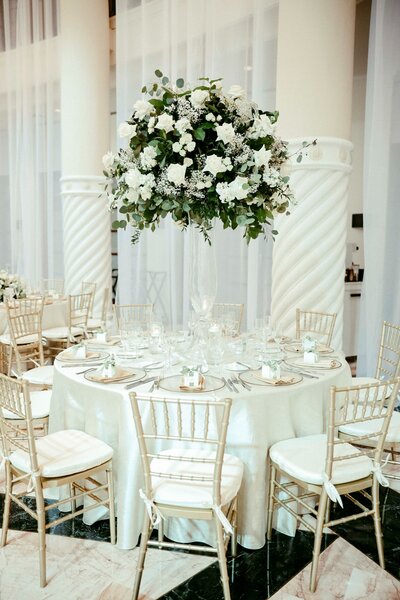 table set up at wedding planned by brooklyn wedding planner Helena Elizabeth Events