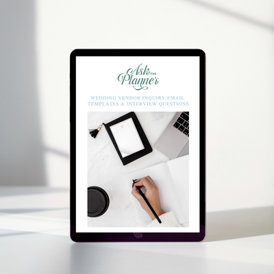 Wedding vendor email and inquiry template bundle for stress-free planning. Includes essential questions to ask vendors and expert tips to avoid common mistakes. A must-have guide for brides and planners hiring wedding vendors.