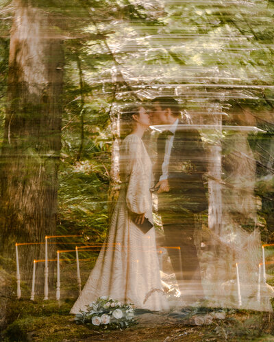 artsy pnw forest elopement photo