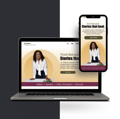 Laptop and phone mockup of website project called NWA Black Heritage