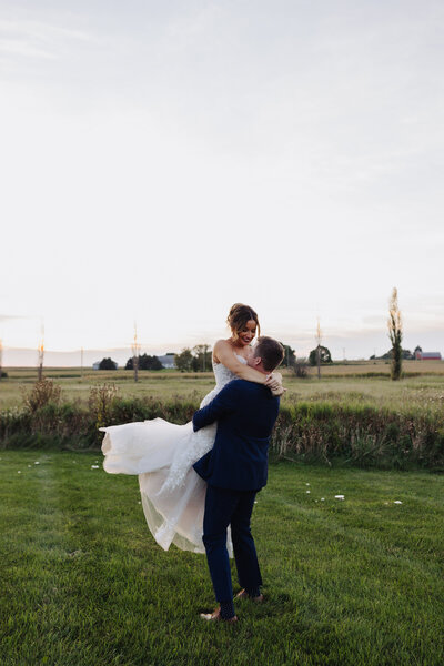 Photos of a couple during their wedding in Chicago