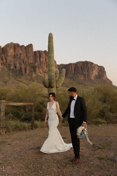 cactus desert bride boho wedding