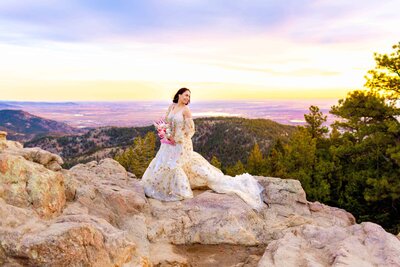 Bride on mountain