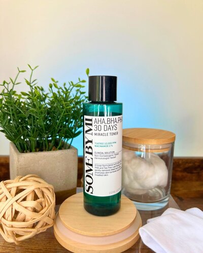 Some Bi Mi Korean beauty exfoliating toner with AHA/BHA, salicylic acid and tea tree helps control oil and blemishes