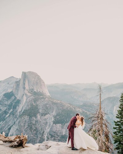 An elopement at glacier point in Yosemite National Park