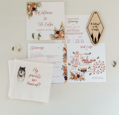 wedding invitations with pet portrait