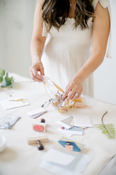 Flatlay photo with branding and business props