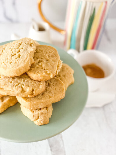 Tea Time with these buttery biscuits (aka shortbread) can transform any afternoon with a season or two of Downton Abbey! Cheers!