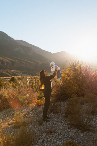 Mama and Baby in the mountains of Las Vegas