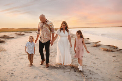 Family poses together for Family Photos in Charleston, SC.