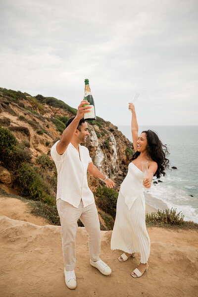 Couple eloping in Laguna Beach