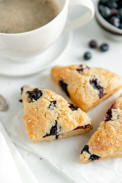 blueberry scones on a plate