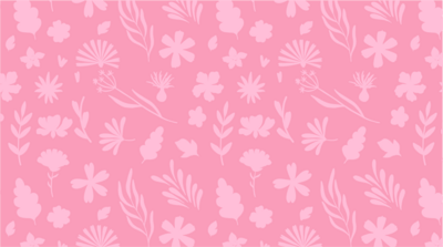 Simple light pink floral illustrations over a pink background