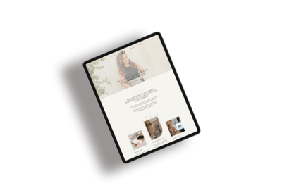 Showit website ontwerp voor Levh Interiors op iPad