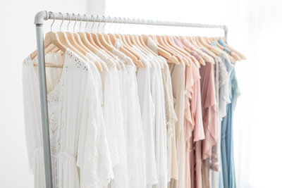 Rack of studio dresses