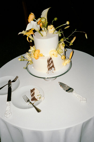 Backyard Connecticut wedding on film photography