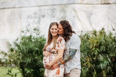 A serene maternity session at Bok tower gardens, showcasing the beauty of nature and motherhood.