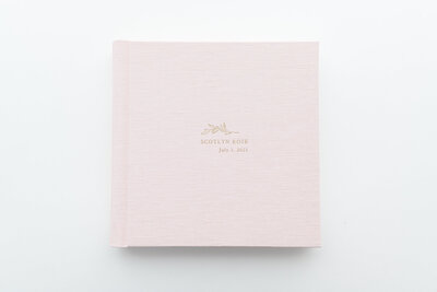 Reaj Roberts Photography heirloom album pink with gold debossing