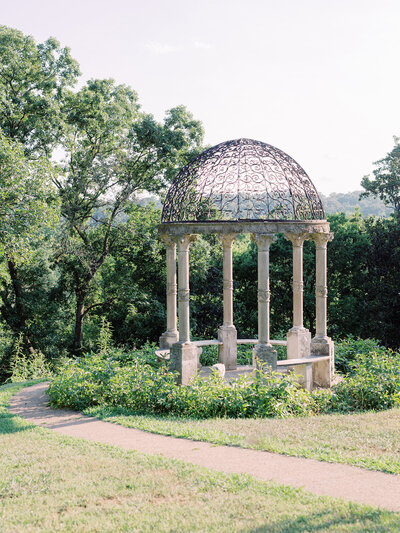 An ornate gazebo setting during a Richmond newborn photography session by Katie Stansfield Photography.