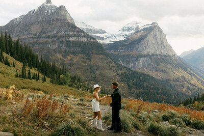 Montana Wedding in the mountains, surrounded by Fall foliage colors
