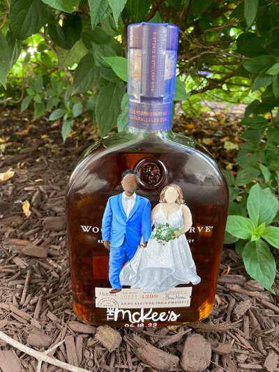 Custom bourbon bottle for wedding anniversary