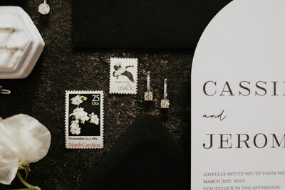 Black and White Wedding - Invitation Postage Stamps for Pittsburgh Wedding