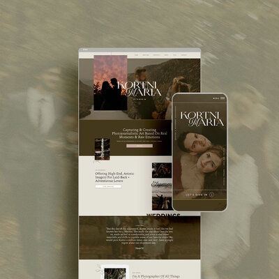 Mockup of branding and website design for creatives by Palme Design Co