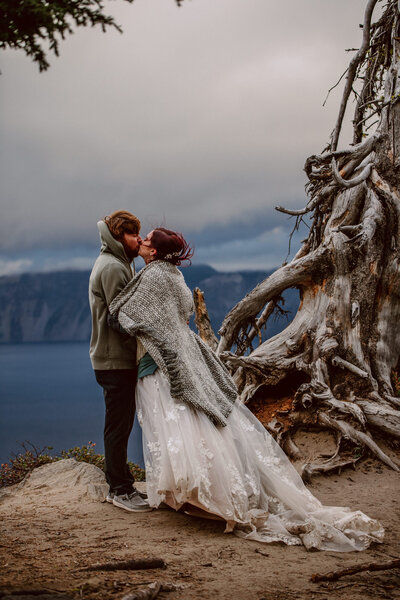 Venture Ever After waterfall elopement couple