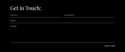 plain dark Showit contact form