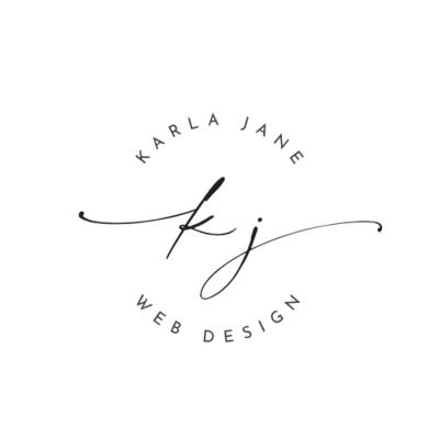 Karla Jane Web Design logo – modern, creative web designer for service-based businesses.